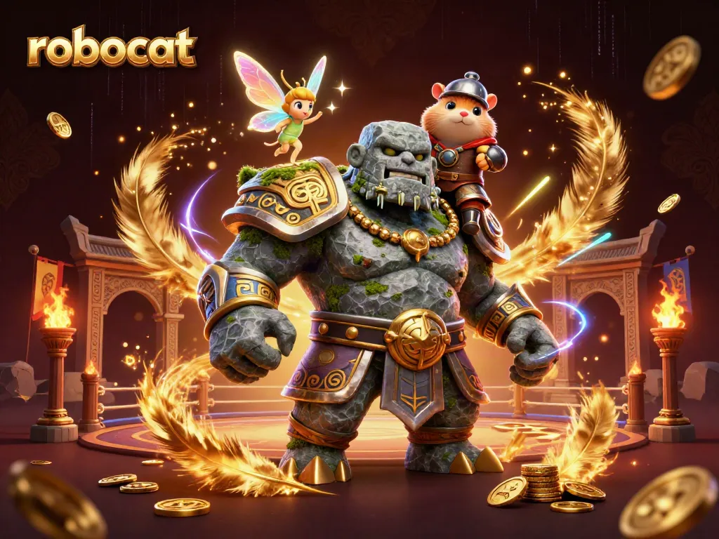 Engage in thrilling gameplay with robocat in a dynamic casino scene filled with excitement.